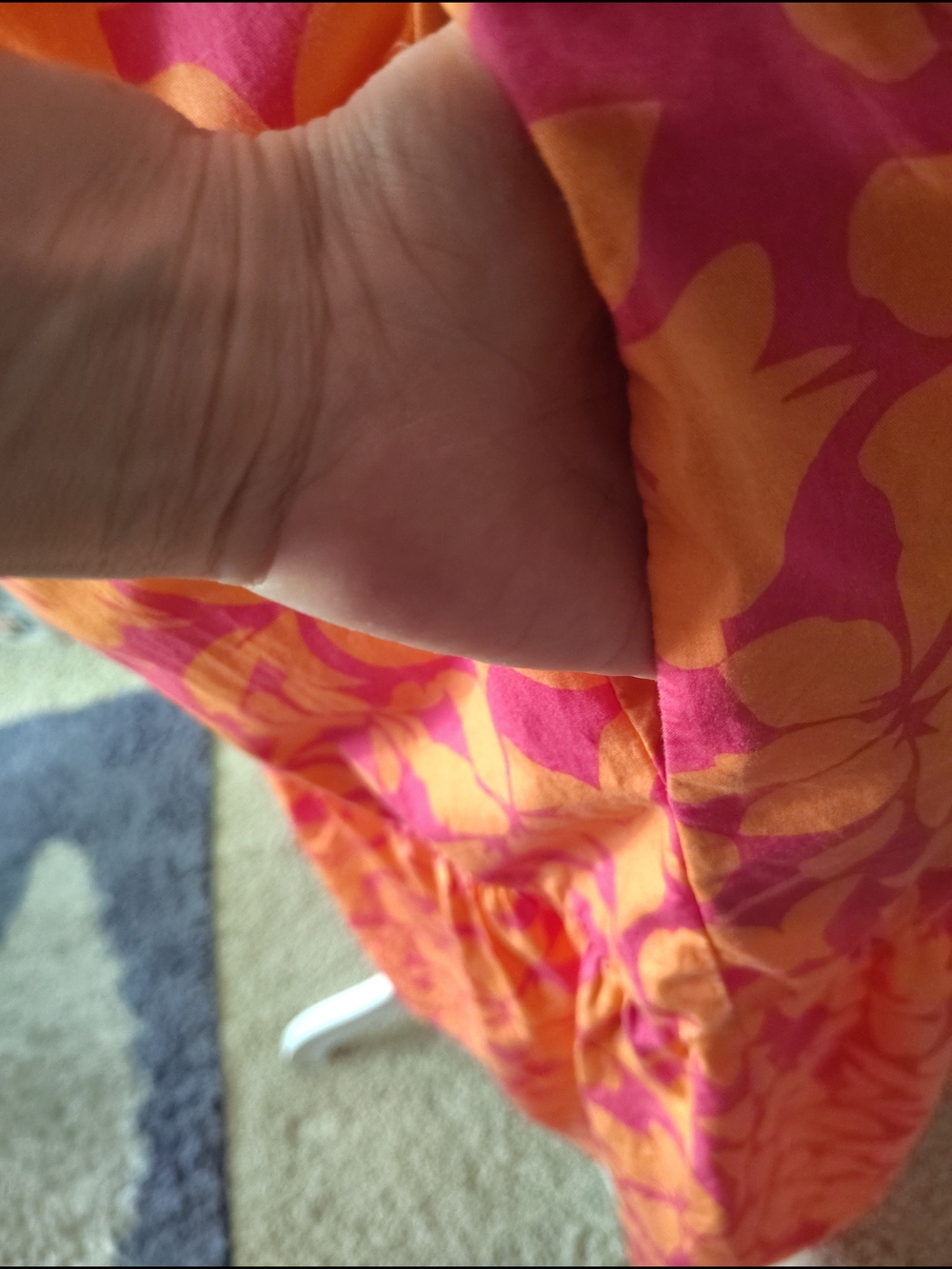 J Crew Women's Orange & Pink Floral V-Neck Maxi Dress Size 10 Vacation Cotton - Picture 3 of 11